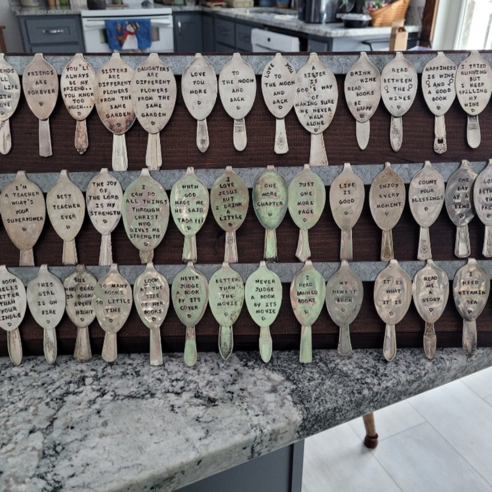 Bookmarks made from vintage silverware